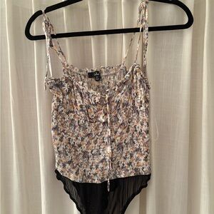 Lulu's Multicolor Floral Bodysuit Top